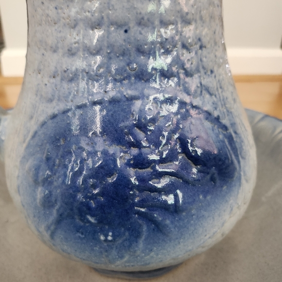 Early 1900's pitcher and basin bath set, AE Hull salt glazed, blue and white - Picture 7 of 7